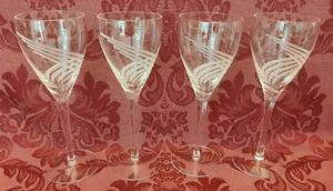 Lenox Windswept Crystal 7-7/8" Wine Glasses - Set of 4 - Excellent! - Picture 1 of 3