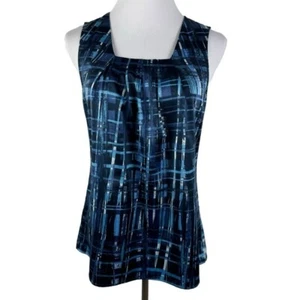 Ann Taylor Factory Silky Sleeveless Blouse Women's 4 Blue White Striped Pattern - Picture 1 of 7