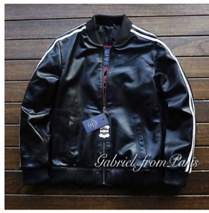 Leather Jacket Blouson Black For Men & Boys Luxury French GABRIEL Brand New