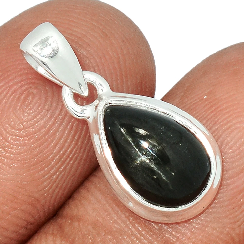 Colgante de plata 925 con diópsido estrella natural, estrella negra de la India CP26887 Foto 1 de 1