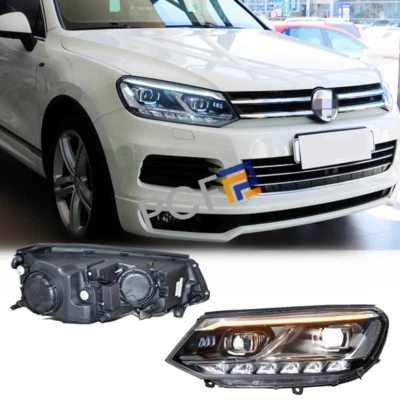 1 par de faros LED DRL para Volkswagen Touareg 2011-14 conjunto proyector Foto 1 de 4
