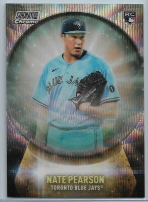 2021 Topps Stadium Club Chrome Nate Pearson Rookie Crystal Ball Wave Refractor - Image 1 of 2