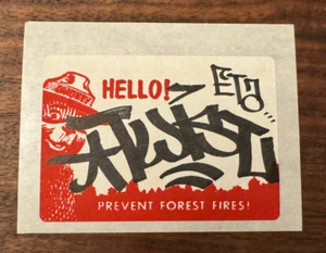Barry Mcgee Twist Sticker Hello! Prevent Forest Fires! slap giant robot - Picture 1 of 2