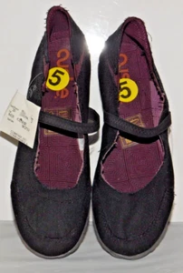 CUSHE Mary Jane Slipper Shoe Black Metallic Women's sz 5 NEW Comfort Casual Flat - Picture 1 of 9