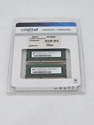 NIB Crucial by Micron Apple Mac Compatible Memory 8 GB (4GB x 2) Kit  - Image 1 of 4