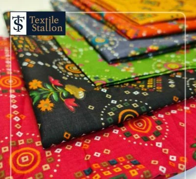 100% Cotton Fabric Boho Fat Quarter 6pc Bundle DIY 50x50cm Quilting Material - Image 1 of 4