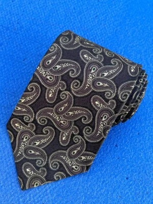 Corbata Ralph Lauren auténtica diseño cachemir gris oscuro 100 % seda Foto 1 de 4