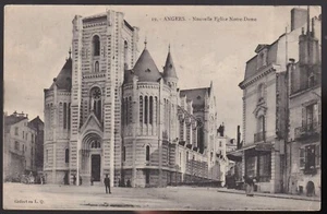 ANGERS 49 Nouvelle Église Notre Dame CPA Animée Écrite à Mle BEQUET Alençon 1904 - Picture 1 of 2