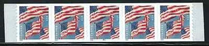Mint US Strip of 5 Coil Flag Stamp With Plate# P111, Scott# 5657 (MNH) - Picture 1 of 1