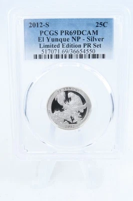 2012-S PCGS PR69DCAM Silver Limited Edition El Yunque NP Quarter Proof 25C - Image 1 of 2
