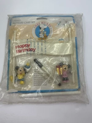 Juego de Pasteles de Cumpleaños Mickey Chef Disney De Colección Sellado Nuevo Stock Antiguo Años 80 Foto 1 de 4