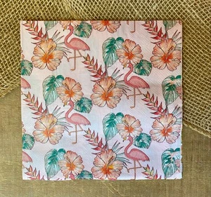 L-026 Pink Flamingo Tropical Design Luncheon Paper Napkins For Decoupage Crafts - Picture 1 of 1