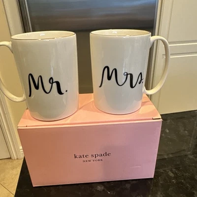 KATE SPADE Lenox Fiesta Nupcial Sr. y Sra Juego de Tazas Nuevo En Caja Foto 1 de 4