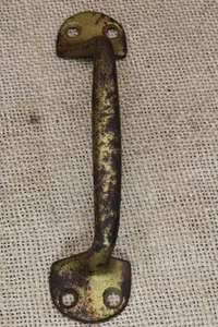 Old Screen Door Offset Handle Drawer Pull Sash Lift Vintage Brass Color rustic - Picture 1 of 11