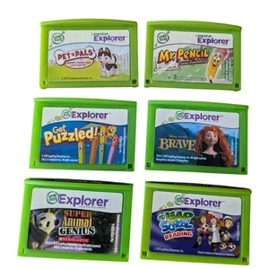 LeapFrog Leapster Explorer Game Lot Disney Brave Super Animal Genius Pet Pals Et - Picture 1 of 8