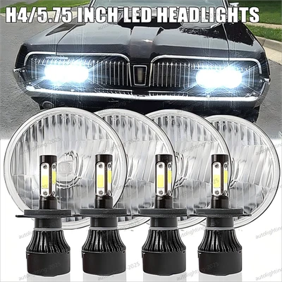 Faros LED redondos altos/bajo para Mercury Cougar 1967-76 Monterey Comet 4 piezas 5,75" Foto 1 de 4