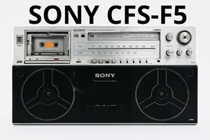 Junk SONY Large Cassette Player CFS-F5 1980s Retro Luxury Boombox Powerful sound - Picture 1 of 24