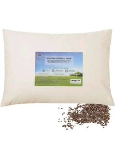 Almohada de trigo sarraceno orgánica LOFE para aliviar el dolor de cuello y hombros 14"x20" - Imagen 1 de 10