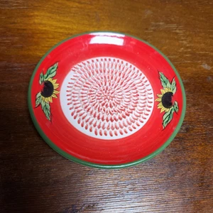 Stoneware Grater Plate Garlic Ginger Handcrafted In USA Small 6" - Picture 1 of 5