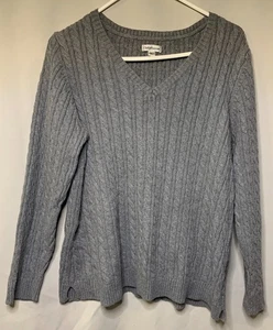 Women's Croft & Barrow Size XL -  Gray Long Sleeve V-Neck Sweater Top - Picture 1 of 4