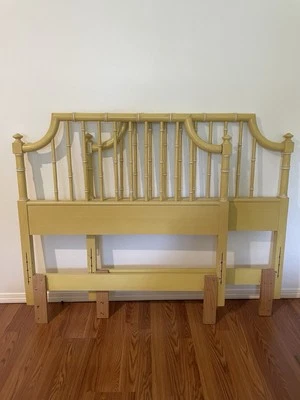 MCM Thomasville Imitación Bambú Doble Cabecero + Pie (Envíanos un mensaje para flete) Foto 1 de 4