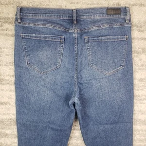 Nicole Miller Jeans 12 High Rise Soho Ankle Skinny Distressed Blue Measure 34x26 - Picture 1 of 11