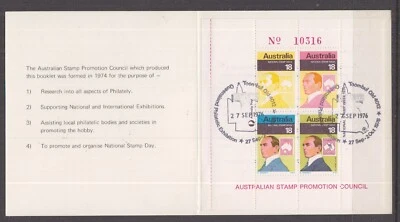 Folleto de recuerdo Philas de $3 de Nueva Gales del Sur 1976 con minishoja de Cenicienta en muy buen estado Foto 1 de 2