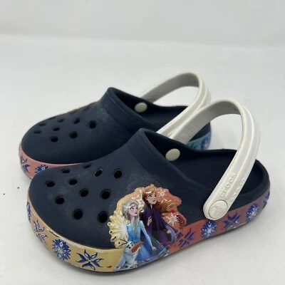 CROCS Niños Talla C8 Disney Frozen Elsa Anna Slip (SOLO 1 Zapato Se Ilumina) Foto 1 de 4