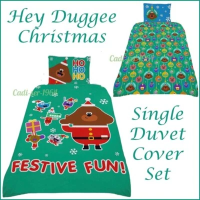 Hey Duggee Christmas SINGLE Duvet Cover Set REVERSIBLE Children's Bedding Set - Image 1 of 4