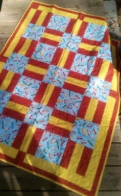 Child Boy Autism Awareness Custom Quilt Handmade 100% Cotton Fabric 44" x 60" - Image 1 of 4