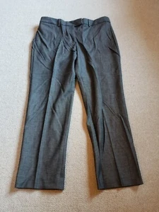 Womens Pants-TALBOTS-grey tweedy cotton stretch "High-Waist Straight Pant"-12P - Picture 1 of 4