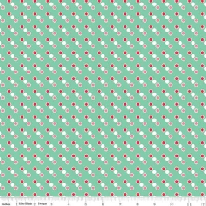 "Cozy Christmas" by Lori Holt "Mint Dot" Yardage for Riley Blake - Picture 1 of 1