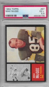 1962 TOPPS FOOTBALL Max McGee #67 PSA 5.5 EX+ Green Bay Packers - Picture 1 of 2