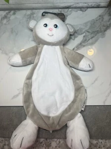 Blankets And Beyond Monkey Security Lovey Plush Gray tan white flat body toy 13" - Picture 1 of 3