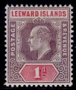 LEEWARD ISLANDS EDVII SG21, 1d dull purple & carmine, M MINT. Cat £10. - Picture 1 of 1