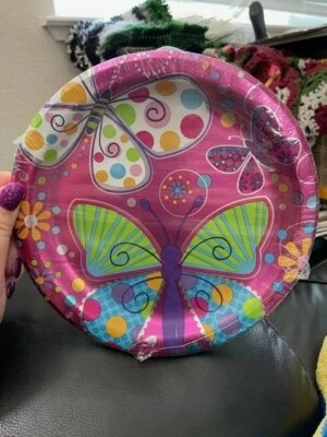 Butterfly Sparkle Dinner Plates 8ct New! - Image 1 of 2