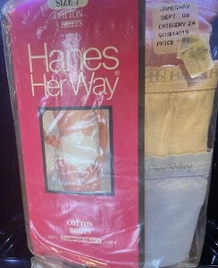 Vintage Hanes Her Way 1990 3 Pair Pack Cotton Briefs Women’s Size 7 Pastel New - Picture 1 of 5