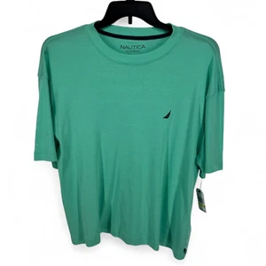 Nautica Men’s Single Dye Sleep Pajama T-Shirt Super Soft Mint Green Medium $34.5 - Picture 1 of 4