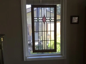 Grandes vitrales victorianos con plomo 37 x 19-1/4 - Imagen 1 de 5