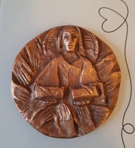 Kunst Wandrelief von Josef Krautwald " Brich das Brot" " aus Bronze - Bild 1 von 2