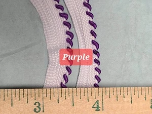 1/8 Zoll Lippenkordel Borte Peitsche Naht Paspel Borte Lippenkordel LILA auf weiß 6 Yards  - Bild 1 von 1