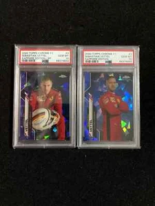 2020 Topps Chrome F1 Sapphire Sebastian Vettel #3 Portrait & Variation PSA 10 - Picture 1 of 4