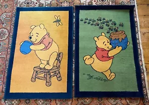 2 x Winnie Puuh Bär Teppich Kinderspielplatz/Schlafzimmer 100 cm x 67 cm sehr guter Zustand FL - Bild 1 von 7