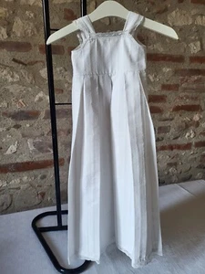 Antique Duy Cotton Piqué & Lace Christening Dress 1920s 30s T. 1m - Picture 1 of 19