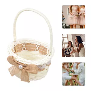 Flower Girl Basket Wedding Basket Wedding Flower Basket Elegant Flower Girl - Picture 1 of 12
