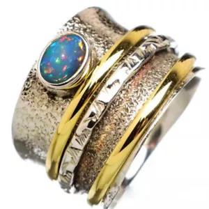 Anillo de banda vintage de ópalo etíope de plata esterlina 925 hecho a mano joyería kd8775 - Imagen 1 de 3