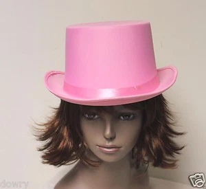 NEU DURASILK ROSA ZYLINDERHUT 70ER JAHRE ABSCHLUSSBALL OS M QUALITÄT HOME COMING Dumm & Sommer - Bild 1 von 8