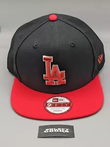 New Era 9Fifty Los Angeles Dodgers Snapback Hat Black Infrared - Picture 1 of 5
