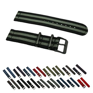 2 Piece Ballistic Nylon PVD Military Solid/Stripe Replacement Watch Strap - Picture 1 of 8