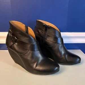 Schuler & Sons Philadelphia Anthropologie schwarze Keilabsatz-Stiefelette Größe 9 - Bild 1 von 8